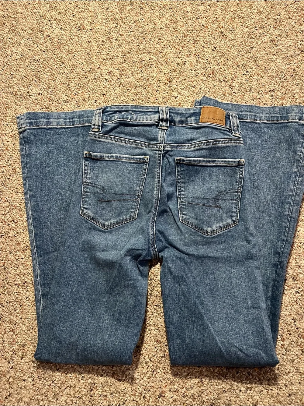 American Eagle Ne(xt) Level Stretch Super High-Rise Flare Blue Jeans - Picture 11 of 11